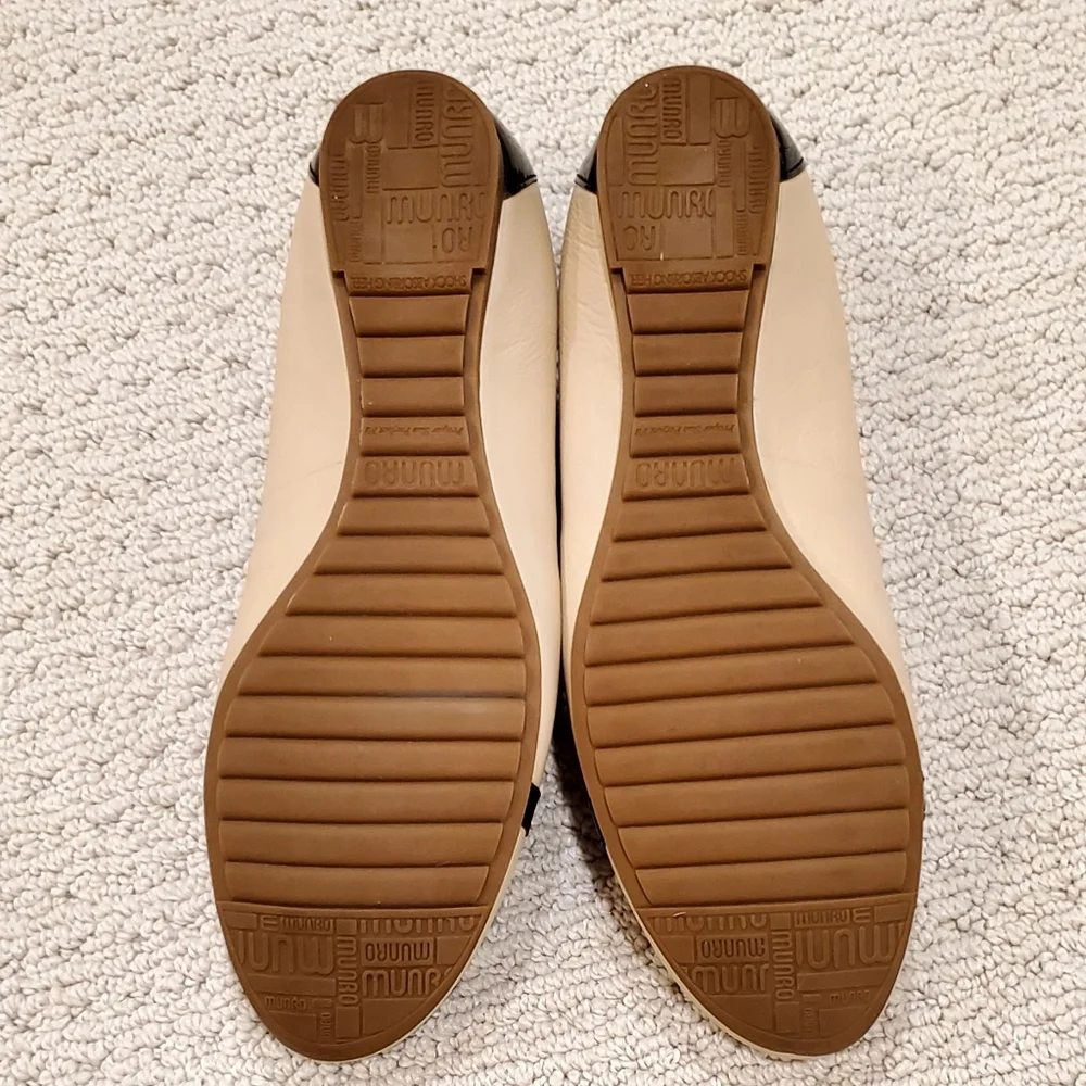 Munro Ivy Leather Colorblock Camel/Black Horsebit Preppy COMFORT Flats 8.5N